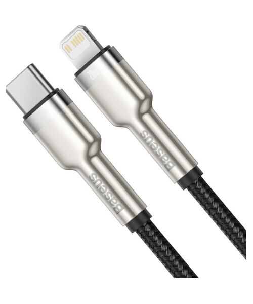 Baseus Cafule Metal Series Datový Kabel USB-C - Lightning 20W 2m Black