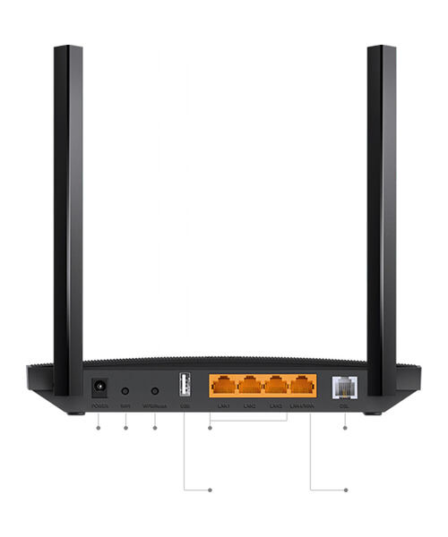 TP-Link Archer VR400 VDSL/ADSL WiFi AC1200 modem Gb router, 1xUSB 2.0