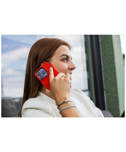 Zadní kryt FIXED MagFlow s podporou MagSafe pro Apple iPhone 16 Pro, červený