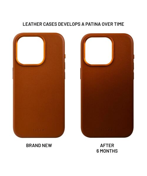 Kožený zadní kryt FIXED MagLeather s podporou MagSafe pro Apple iPhone 16 Plus, hnědý