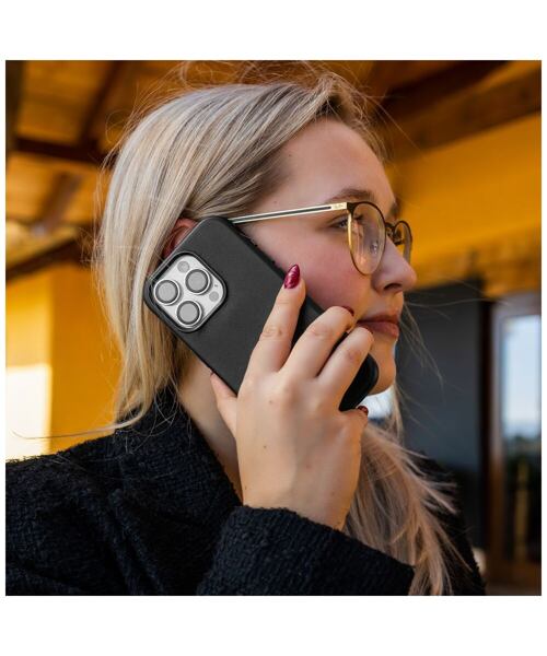 Kožený zadní kryt FIXED MagLeather s podporou MagSafe pro Apple iPhone 16 Pro Max, černý