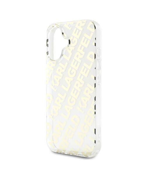 Karl Lagerfeld IML Electroplated Repeated Logo Zadní Kryt pro iPhone 16 Gold