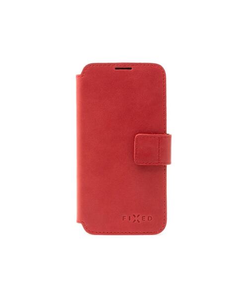 Kožené pouzdro typu kniha FIXED ProFit pro Apple iPhone 16 Pro, červené