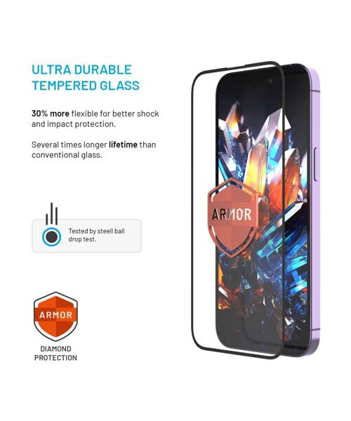 Ultra odolné tvrzené sklo FIXED Armor s Anti-dust aplikátorem a AR vrstvou pro Apple iPhone 16 Pro M
