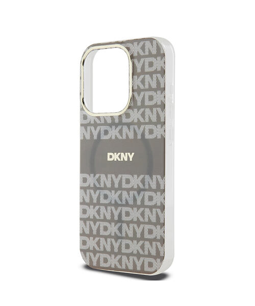 DKNY PC/TPU Repeat Pattern Tonal Stripe Magsafe Zadní Kryt pro iPhone 14 Pro Max Beige