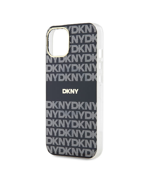 DKNY PC/TPU Repeat Pattern Tonal Stripe Magsafe Zadní Kryt pro iPhone 15 Black