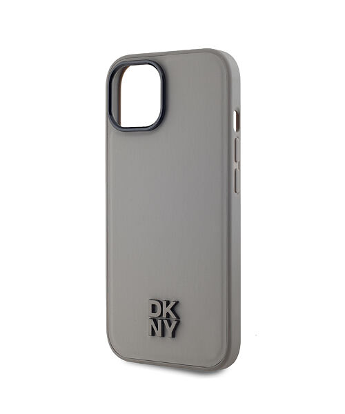 DKNY PU Leather Stack Logo Magsafe Zadní Kryt pro iPhone 15 Grey