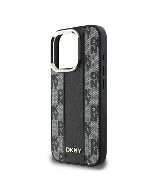 DKNY PU Leather Checkered Pattern Magsafe Zadní Kryt pro iPhone 16 Pro Max Black