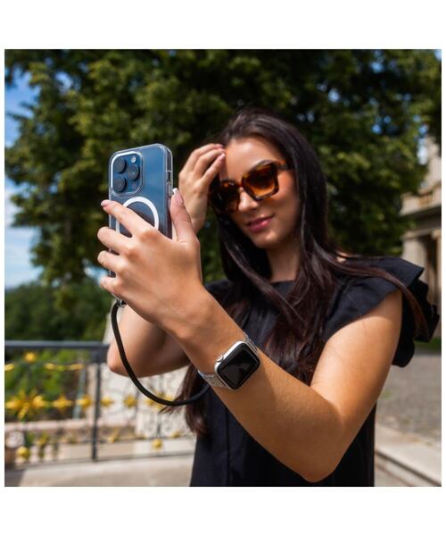 Pouzdro FIXED MagPure Neck s černou šňůrkou na krk pro Apple iPhone 16 Pro Max