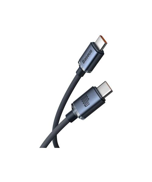 Baseus CAJY000601 Crystal Shine Series Datový Kabel USB-C - USB-C 100W 1,2m Black