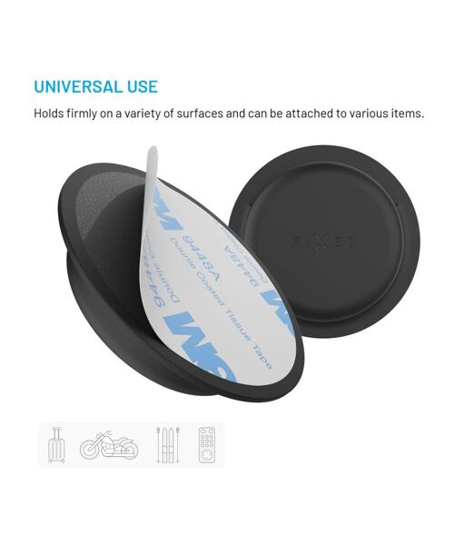 Silikonové nalepovací pouzdro FIXED Silky Sticker pro Apple AirTag, double pack, černé