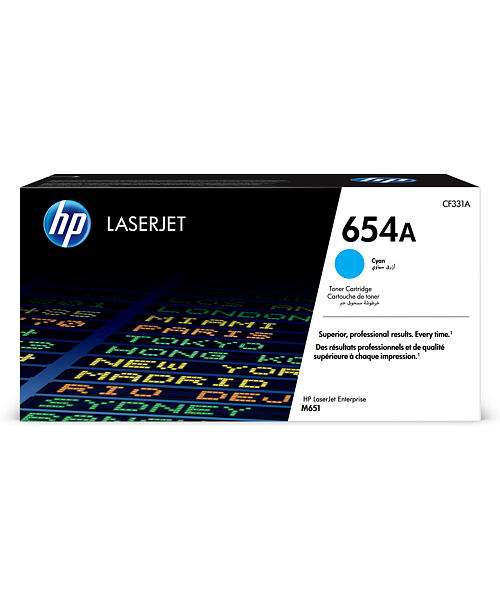 HP 654A Azurová originální tonerová kazeta LaserJet