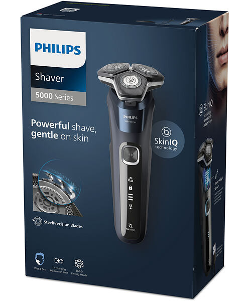 Philips SHAVER Series 5000 S5885/25 pánský holicí strojek Rotační holicí strojek Zastřihovač Modrá