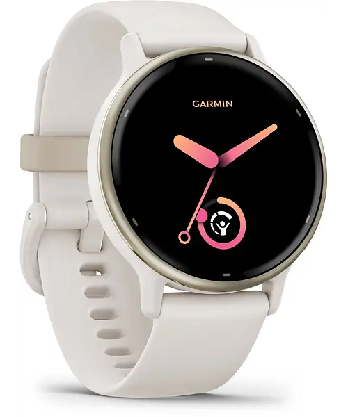 Garmin Vivoactive 5 Cream Gold Aluminum Bezel with Ivory Case and Silicone Band