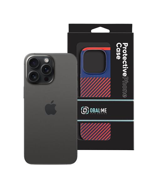 OBAL:ME Flossy Stripes Kryt pro Apple iPhone 15 Pro Max Blue/Red