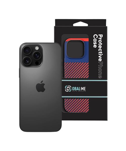 OBAL:ME Flossy Stripes Kryt pro Apple iPhone 16 Pro Max Blue/Red