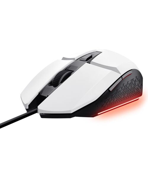 TRUST GXT 109 FELOX/Herní/Optická/Pro praváky/6 400 DPI/Drátová USB/Bílá