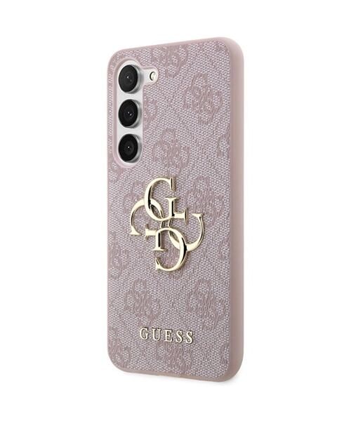 Guess PU 4G Metal Logo Zadní Kryt pro Samsung Galaxy A55 5G Pink