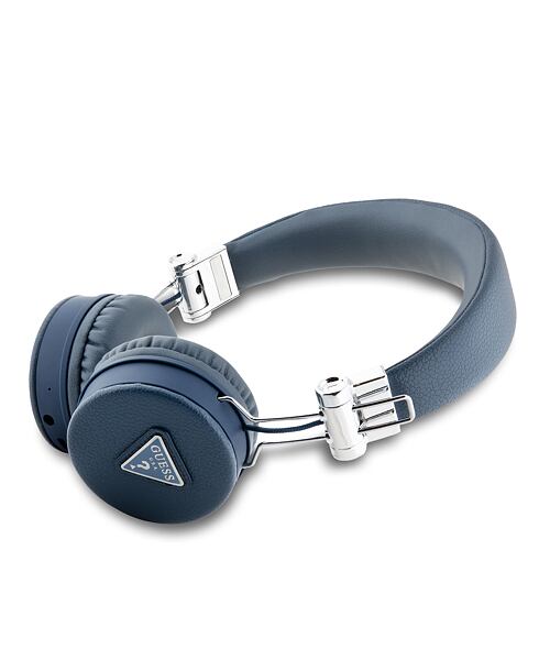 Guess PU Grained Triangle Logo ENC Bezdrátová Sluchátka Blue