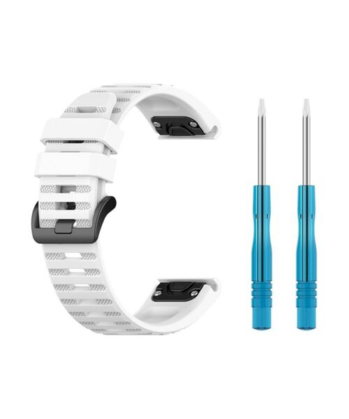 Silikonový řemínek FIXED Silicone Strap pro Garmin QuickFit 22mm, bílý