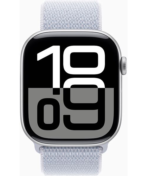 Apple Watch Series 10 GPS+Cellular 46mm Silver Aluminium Case with Blue Cloud Sport Loop