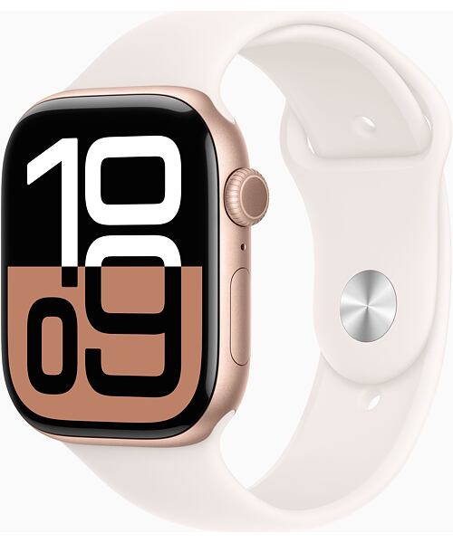 Apple Watch Series 10 GPS+Cellular 46mm Rose Gold Aluminium Case with Light Blush Sport Band