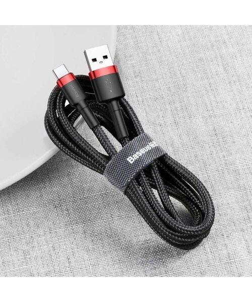 Baseus datový kabel Cafule USB-C 2m 2A červeno-černý