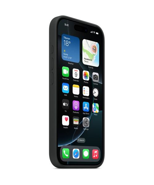 APPLE iPhone 16 Pro Silicone Case with MS - Black