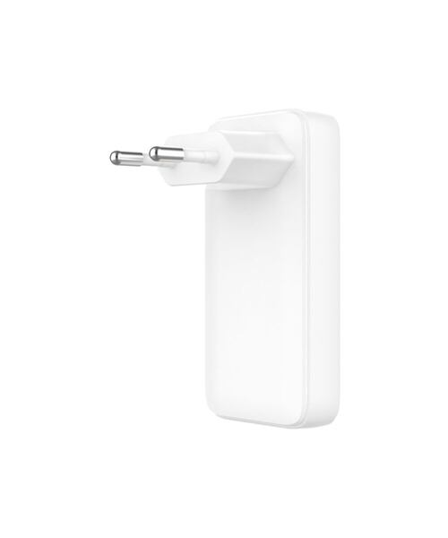 Síťová GaN nabíječka FIXED Slim s 2x USB-C výstupem a podporou PD, 45W, bílá