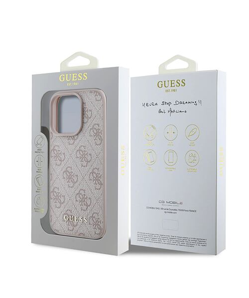 Guess 4G Charm Zadní Kryt pro iPhone 16 Pro Max Tone on Tone Pink