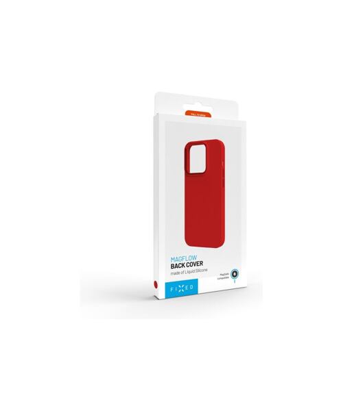 Zadní kryt FIXED MagFlow s podporou MagSafe pro Apple iPhone 15, červený