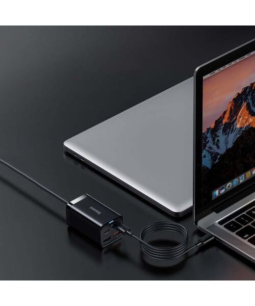 Baseus rychlonabíječka do sítě GaN3 Pro, 2x USB-C, 2x USB 65W černá