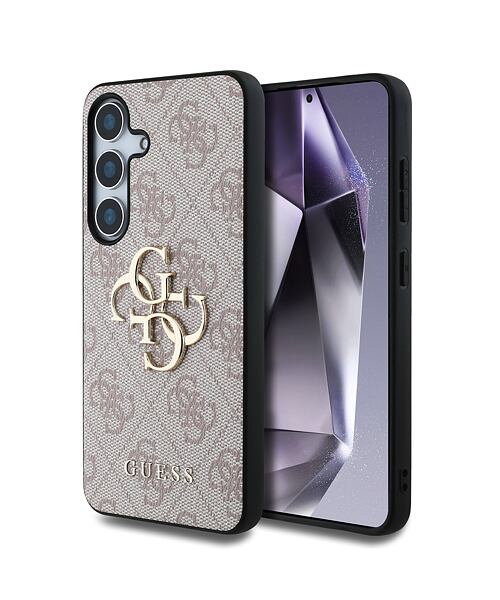 Guess PU 4G Metal Logo Zadní Kryt pro Samsung Galaxy S25+ Pink