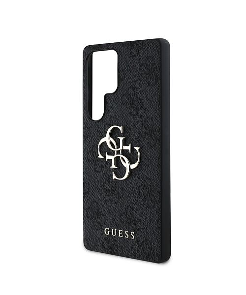 Guess PU 4G Metal Logo Zadní Kryt pro Samsung Galaxy S25 Ultra Grey