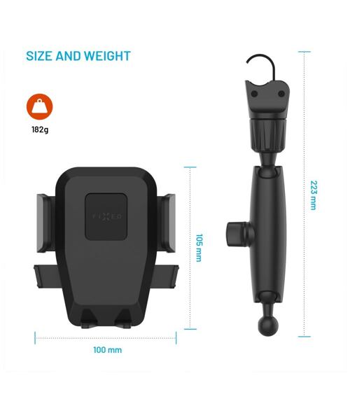 Univerzální držák do auta FIXED Iconiq Mirror s nohou na zpětné zrcátko, černý