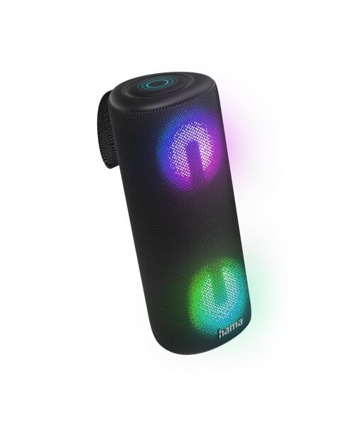 Hama Pipe 3.0, Bluetooth reproduktor, vodě odolný podle IPX5, 24 W, 10 světelných, režimů, černý