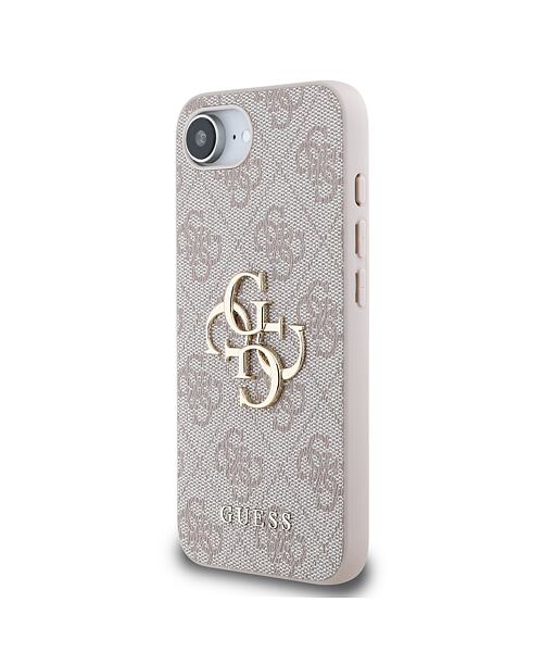 Guess PU 4G Metal Logo Zadní Kryt pro iPhone 16e Pink