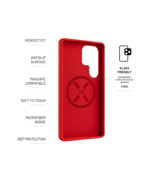 Zadní kryt FIXED MagFlow s podporou MagSafe pro Samsung Galaxy S25 Ultra, červený