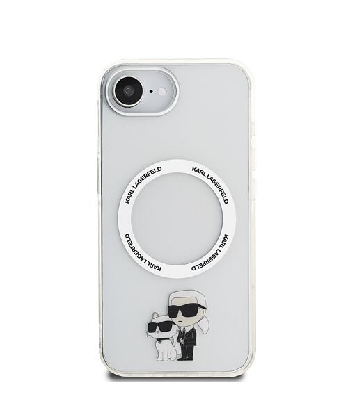 Karl Lagerfeld IML Karl and Choupette MagSafe Zadní Kryt pro iPhone 16e Transparent