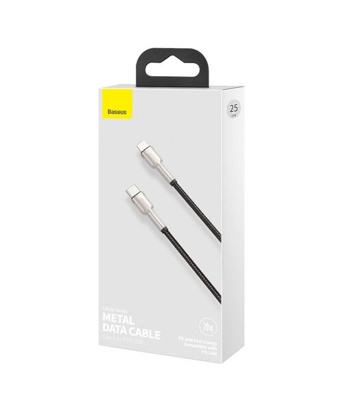 Baseus Cafule Metal Series Datový Kabel USB-C - Lightning 20W 0.25m Black