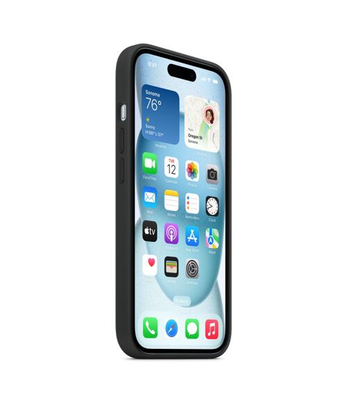 APPLE iPhone 15 Silicone Case with MagSafe - Black