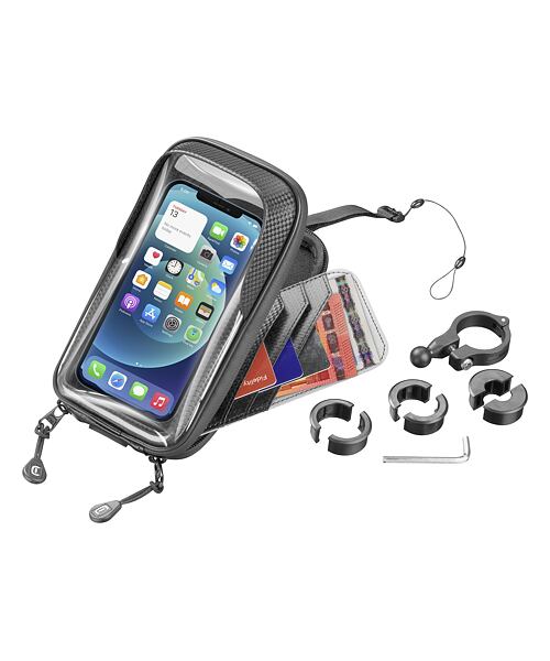 Univerzální držák mobilního telefonu Cellularline Rider Shield na řídítka  pro motorku i kolo, voděo