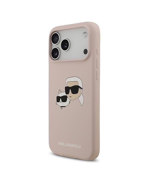 Karl Lagerfeld Liquid Silicone Double Heads MagSafe Zadní Kryt pro iPhone 17 Pro Max Pink