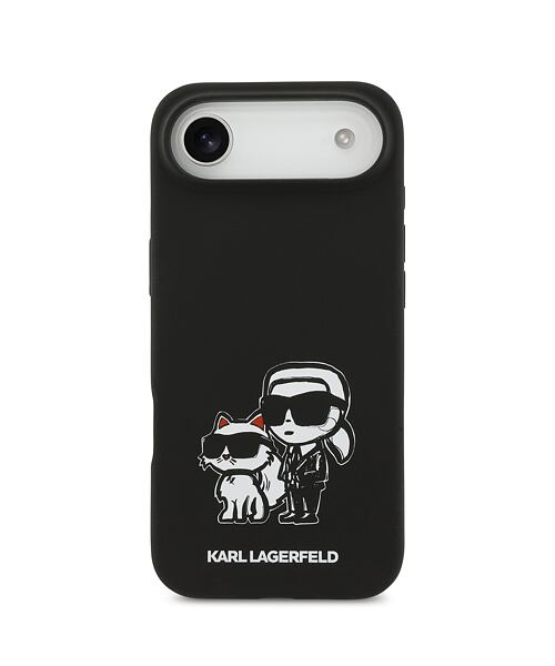 Karl Lagerfeld Liquid Silicone K&CH Sketch MagSafe Zadní Kryt pro iPhone Air Black