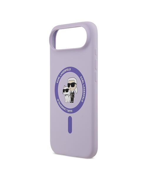Karl Lagerfeld Liquid Silicone Karl and Choupette MagSafe Zadní Kryt pro iPhone Air Purple