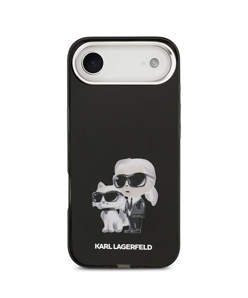 Karl Lagerfeld IML Aquarelle Karl and Choupette Zadní Kryt pro iPhone Air Black