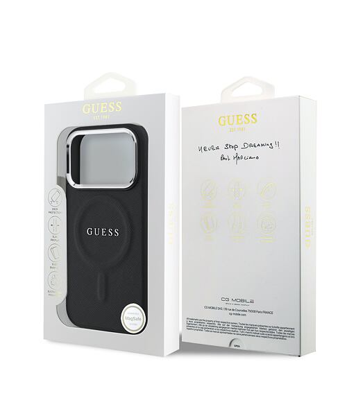 Guess PU Saffiano MagSafe Zadní Kryt pro iPhone 17 Pro Black