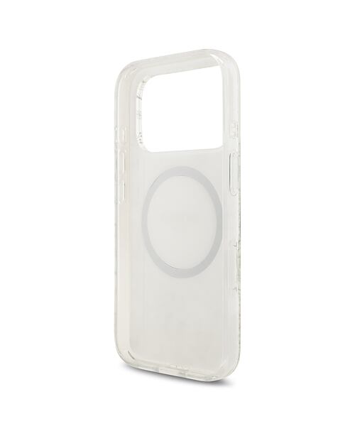 Guess IML Flowers Allover Strap MagSafe Zadní Kryt pro iPhone 17 Pro White