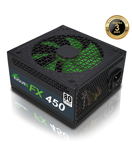 EVOLVEO FX 450,zdroj 450W ATX,14cm,80+,White,3YRW