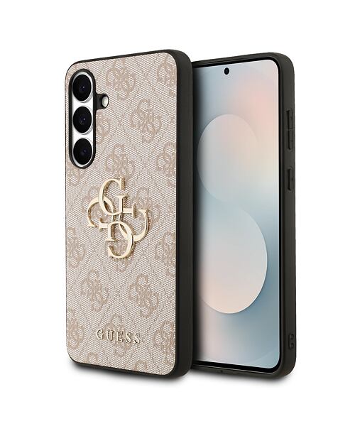 Guess PU 4G Metal Logo Zadní Kryt pro Samsung Galaxy S25 FE Pink